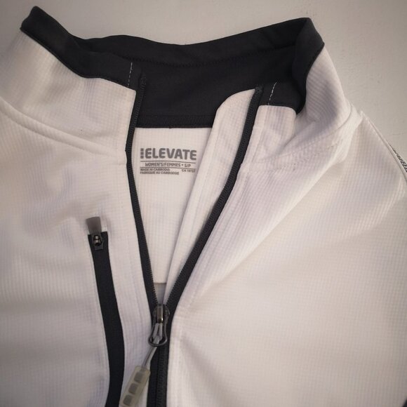Elevate Ladies White & Grey Athletic Full Zip Jacket - Picture 3 of 10